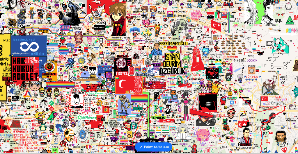 トルコの首都、アンカラに描かれたぷくセルアート。